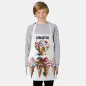 Tablier Ice crème gaufre cône chocolat dessert garniture (Porté)