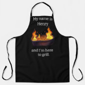 Tablier Ici pour griller sur mesure tablette (Recto)