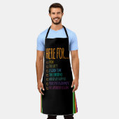 Tablier Ici pour l'instant Stripes Gfx Black BG (Porté)