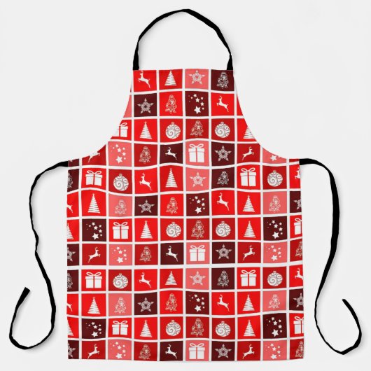Tablier Icône de Noël Rouge Carré Vacances Art classique (Recto)