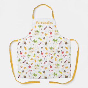 Tablier Icônes de plage pour les amateurs d'été Palm Tr