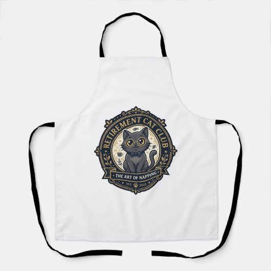 Tablier Idée cadeau chat papa chat retraite - Chat de retr (Recto)