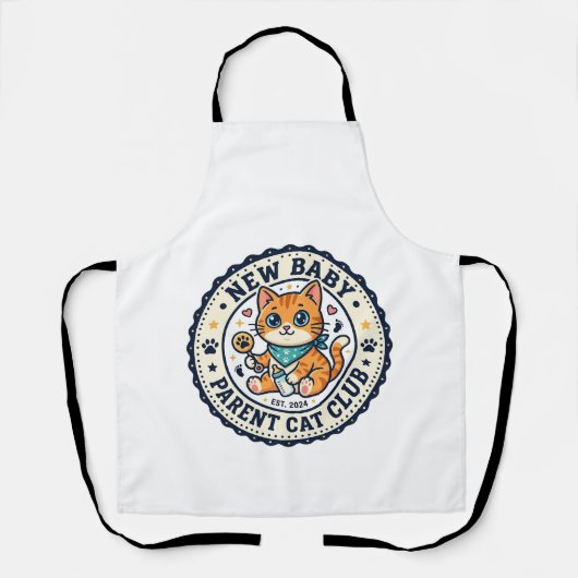 Tablier Idée cadeau nouveau bébé parent chat chat maman - (Recto)