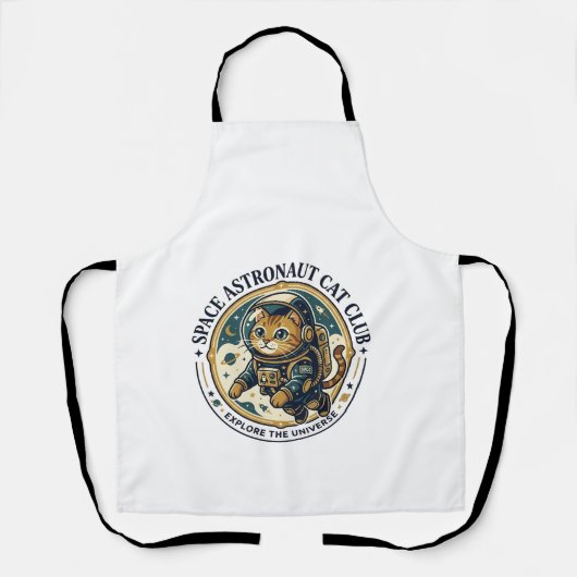 Tablier Idée cadeau papa chat astronaute spatial - Astrona (Recto)