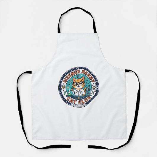 Tablier Idée cadeau pour maman de chat savante - Science N (Recto)