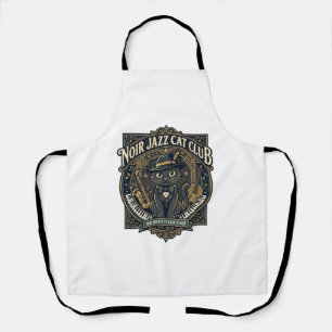 Tablier Idée cadeau pour papa chat de jazz noir - Chat de 