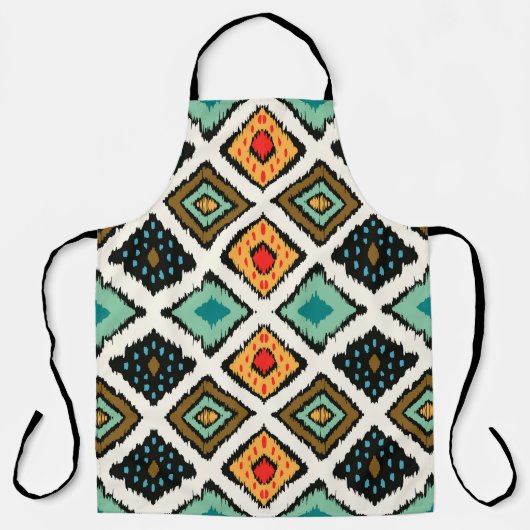 Tablier Ikat géométrique, folklore texture tribale. (Recto)