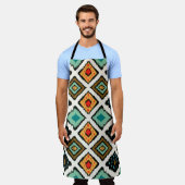 Tablier Ikat géométrique, folklore texture tribale. (Porté)
