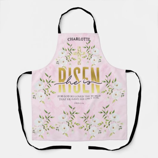 Tablier Il Est Ressuscité Citation Religieuse Chrétienne P (Recto)