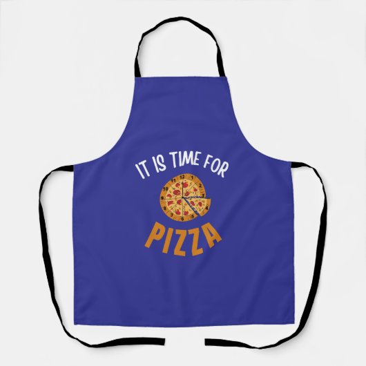 Tablier Il est temps de pizza (Recto)