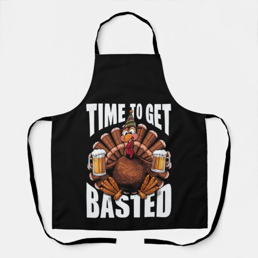Tablier Il Est Temps De Se Baser Thanksgiving Turkey Beer (Recto)