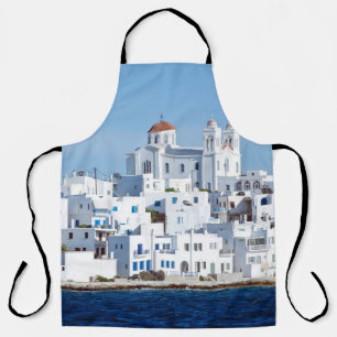 Tablier Île de paros avec le village de naoussa