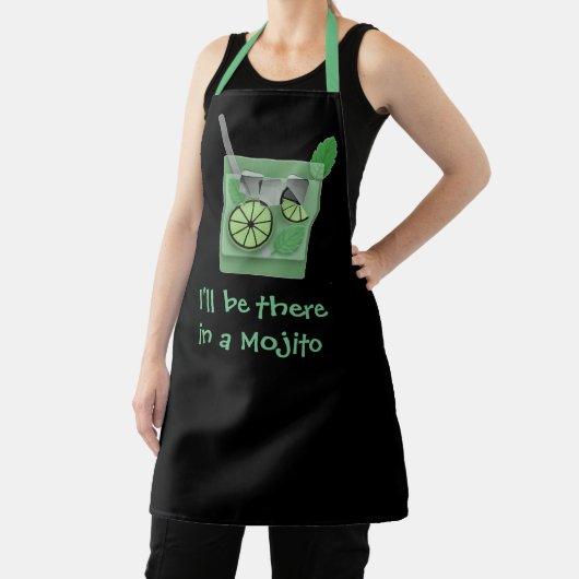 Tablier "I'll Be There in a Mojito" Funny Drink Slogan (Insitu)