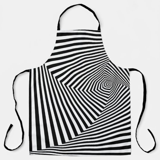 Tablier Illusion optique : Abstraite géométrique rayée. (Recto)