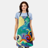 Tablier Illustration Abstraite de la ligne Sun Waves (Porté)