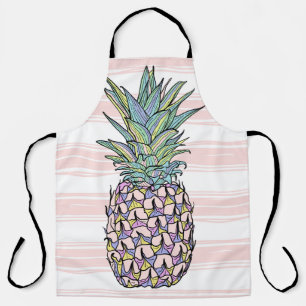 Tablier Illustration colorée d'ananas vintage.