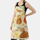 Tablier Illustration d'animaux de forêt ornementaux. (Insitu)