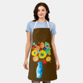 Tablier Illustration d'art des fleurs funky (Porté)