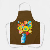 Tablier Illustration d'art des fleurs funky (Recto)
