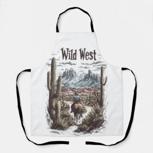 Tablier Illustration d'aventure dans le Far West