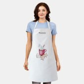 Tablier Illustration de cacao chaud et de cookies Monogram (Porté)