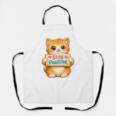 Tablier Illustration de chat mignon avec des vibrations po (Recto)