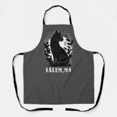 Tablier Illustration de chat noir | Salem (Recto)