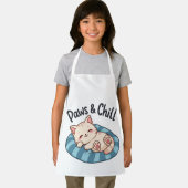 Tablier Illustration de chat Paws & Chill Cartoon (Insitu)
