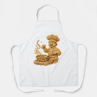 Tablier Illustration de chef cuisinant vintage mignonne –