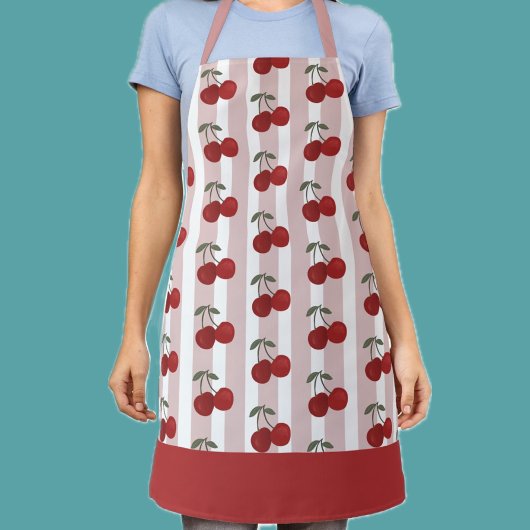 Tablier Illustration de deux cerises rouges | Art de fruit