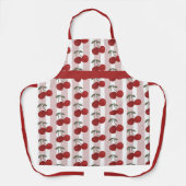 Tablier Illustration de deux cerises rouges | Art de fruit (Recto)