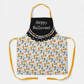 Tablier Illustration de doodles mignons de Halloween heure (Recto)