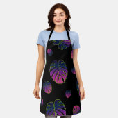 Tablier Illustration de feuille tropicale de Monstera (Porté)