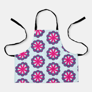 Tablier Illustration de formes florales violettes et roses