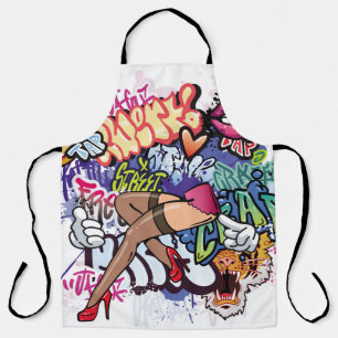 Tablier Illustration de graffiti avec lettres de graffitis