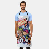 Tablier Illustration de graffiti avec lettres de graffitis (Porté)