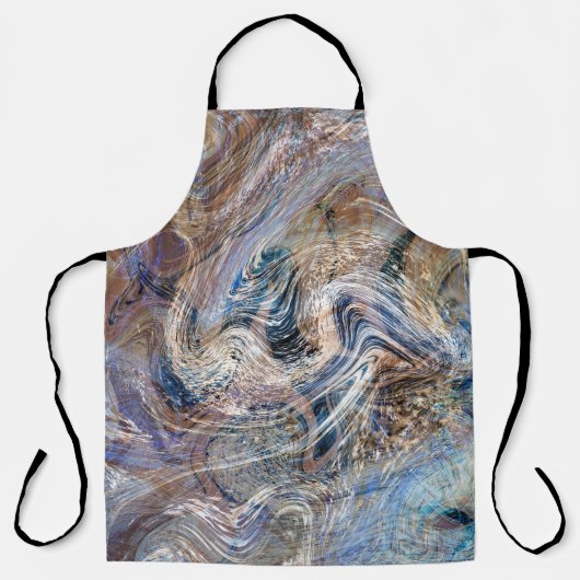 Tablier Illustration de marbrage gris bleu (Recto)