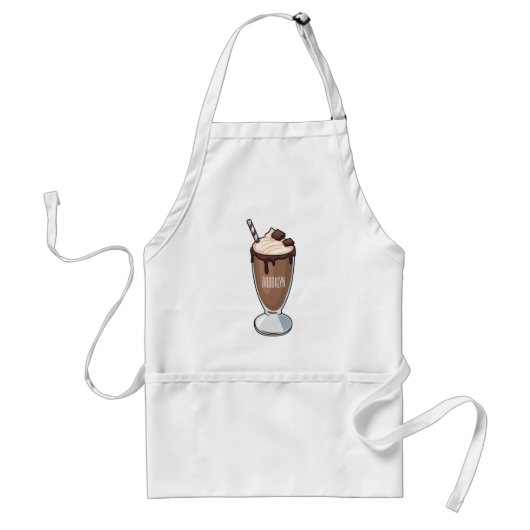 Tablier Illustration de milk-shake au chocolat (Devant)
