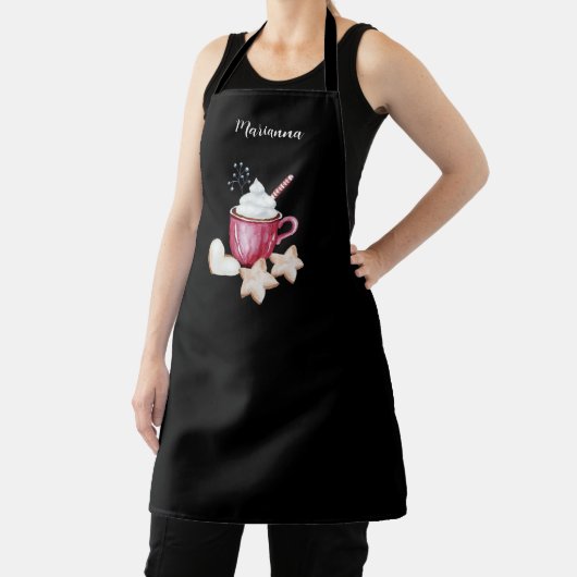 Tablier Illustration de monogramme pour chocolat chaud et (Insitu)