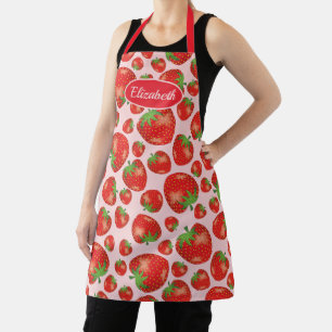 Tablier Illustration de Motif de fraises avec nom personna