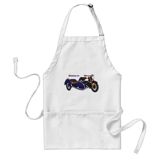 Tablier Illustration de moto pourpre Sidecar (Devant)