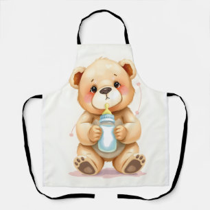Tablier Illustration de nounours bébé à l'aquarelle mignon