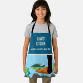 Tablier Illustration de pêche à la patte de chat, enfants (Insitu)