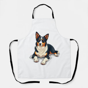Tablier Illustration de portrait de Border Collie tricolor