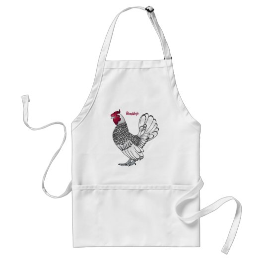 Tablier Illustration de poulet Sebright (Devant)