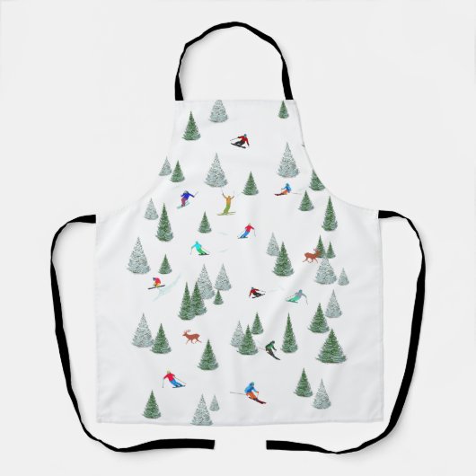 Tablier Illustration de skieurs en descente (Recto)