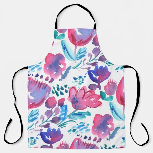 Tablier illustration de style boho floral rustique dessiné (Recto)
