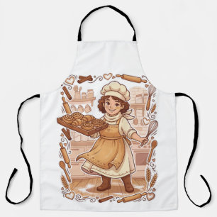 Tablier Illustration de style vintage d'un chef pâtissier 