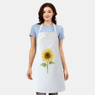 Tablier Illustration de tournesol — Art botanique lumineux