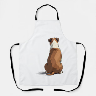 Tablier Illustration de vue arrière de bouledogue vintage